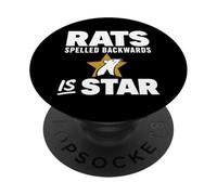 Rats Spelled Backwards is Star Meme Rat Animal Lover PopSockets PopGrip Adhesivo