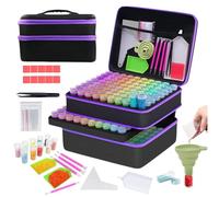 RATSTONE Diamond Painting Accesorios,Diamond Painting Kit,240 Botellas Pequeñas,Con Caja,Embudo y Pegatinas y Otros Accesorios,Para Pintura De Diamantes,Almacenamiento,Etc.