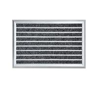 RATSTONE Felpudo De Aluminio 60 x 40 Cm,Puerta Principal Felpudo con Goma,Alfombrilla Entrada,Exteriores y Colector De Suciedad Interior,Rascador De Zapatos,Alfombrilla Entrada,Plateado y Gris