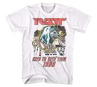 RATT City To City USA Tour Men's T Shirt Heavy Metal Concert Tour Rock Band White XL