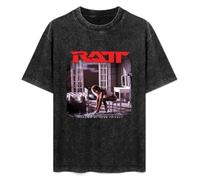 RATT Men's Unisex Black Cotton Hip Hop Print Tees T-Shirt Black M
