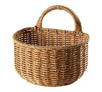 Rattan Hangings Basket, Wall Mounted Woven Storage,Wicker Seagrass Handwoven Bin,Onion Garlic Egg Fruit Container