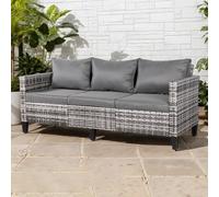 Rattan Park Sofás de Jardín de Poliratán - Conjunto Modular de Muebles de Exterior para Terraza y Patio (Gris, 3 plazas)