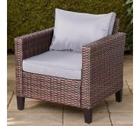 Rattan Park Sofás de Jardín de Poliratán - Conjunto Modular de Muebles de Exterior para Terraza y Patio (marrón, 1 Plaza)