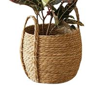 Rattan Planter Basket - 25x23cm/9.84x9.06 Inches Floor-Standing Flower Pot with Handle | Rattan Woven Basket,for Indoor Farmhouse Garden Living Room Dorm Home Nursery