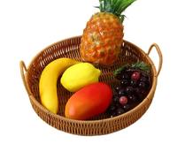 Rattan Storage Baskets For Shelves | Breathable | Artificial Woven Storage Basket | Kitchen Living Room Balcony Outdoor Beach Ideal For Picking Harvest Fruit Vegetable Egg Flower Bouquet Breads
