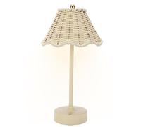 Rattan Table Lamp - 120 Lumen Wireless Rechargeable Dimmable Lighting | Artificial Woven Texture with Touch Control & Warm Amber Glow for Living Room, Office and Home