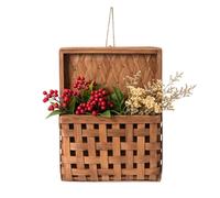 Rattan Wall Basket - Wooden Woven Storage Organizer Decoration