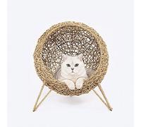 Rattan Weaving Cat House, Winter Wat Wat Villa Four Seasons Universal Cat Supplies-Rattan Hanging Basket, A, One Size