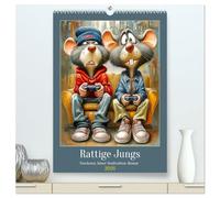 Rattige Jungs. Trockener, böser Stadtratten-Humor (hochwertiger Premium Wandkalender 2026 DIN A2 hoch), Kunstdruck in Hochglanz: Urbanes Selbstbewusstsein und coole Sprüche in der Stadt