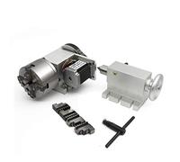 RATTMMOTOR CNC Eje giratorio de 4 ejes K12-100mm con 4 mordazas de 65mm con caballete CNC Eje de rotación de 4º eje para máquina de grabado y fresadora