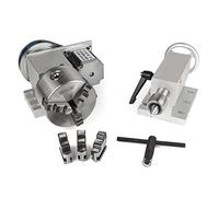 RATTMMOTOR Eje giratorio CNC, eje giratorio de 4ª eje K11-100mm con mandril hueco de 3 mordazas, parte del mecanismo de reducción de 6:1 con 65mm de montante para torno CNC, fresadora
