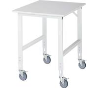 RAU | Mesa de Trabajo rodante | armazón de 60 x 30 mm | A x P del Tablero 750 x 1000 mm | Tablero de melamina