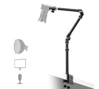 RAUBAY - Brazo Mágico de Escritorio, Soporte para Cámara Superior, Luz de Mesa con Cabezal de Bola de 1/4 Pulgadas, Adaptador de 3/8 y 5/8 Pulgadas, Abrazadera C