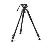 RAUBAY Trípode de cámara de Video de 70.8 Pulgadas, Soporte de trípode Resistente con panorámica de 360° y Cabezal Fluido de inclinación de 165°, Base de Cuenco de 75 mm, Patas de Tubo único de