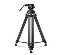 RAUBAY Trípode Profesional de 70.8 Pulgadas para cámara de Video Resistente con Cabezal Fluido, Placa QR para videocámara DSLR, Carga máxima de 17.6 Libras, Pata de Tubo Doble de Aluminio con