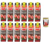 Rauch Bravo Premium Granada refrescante, antioxidante, sin colorantes, sin conservantes, 12 x 1lt+ Italian Gourmet Polpa 400 g