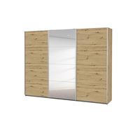 Rauch Möbel Caracas - Armario para Puertas flotantes, Roble Artisan, 3 Unidades, Incluye 3 Barras de Ropa, 7 estantes, 1 Barra de Ganchos, 1 Juego de amortiguadores, 271 x 210 x 210 x 62 cm