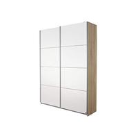 Rauch Möbel Minosa Armario de 2 Puertas con 2 estantes, Madera de ingeniería, Blanco/Roble Sonoma, Breite 136 cm