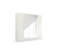 Rauch Möbel Pure by Quadra - Armario Giratorio para Puertas (5 Unidades, con Espejo, Incluye 3 Barras de Ropa, 3 estantes, 226 x 210 x 54 cm), Color Blanco