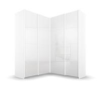 Rauch Möbel QUADRA, Armario esquinero, Color Blanco Brillante, Ancho 181 cm | Armario de esquina con puertas flotantes, 4 puertas, para dormitorio, habitación de invitados, vestidor, armario