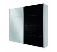 Rauch Möbel Quadra - Armario para Puertas correderas (62 x 210 x 226 cm), Color Blanco y Negro