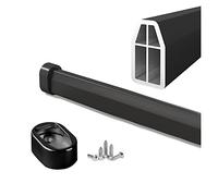 RAUGAJ Barilla Colgante de Ropa de Corte, Casa de Ropa de Casa/Hotel/Ropa con Enchufes Y Tornillos de Extremo, Aleación de Aluminio a Prueba de Agua/Óxido, Personalizable/Black/58In(147Cm.3)