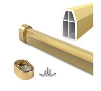 RAUGAJ Barilla Colgante de Ropa de Corte, Casa de Ropa de Casa/Hotel/Ropa con Enchufes Y Tornillos de Extremo, Aleación de Aluminio a Prueba de Agua/Óxido, Personalizable/Gold/58In(147Cm.3)