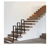 RAUGAJ Barra de Soporte de Pasamanos de Montaje en el Piso para Escaleras, 22 "29" 33 "35" 37 "39" Alta Barandilla de Esgrima de Corredor, para Mascotas a Prueba de Seguridad, Negro Mate/3 Pcs/High-85