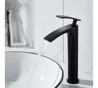 RAUGAJ Grifo Cuenca Gritos de Baño Cascada de Baño Grifo Cuenca de Manguera de un Solo Trago de Toque Bañera Grifo de Latón Grúa Grúa Grúa/Alto Negro