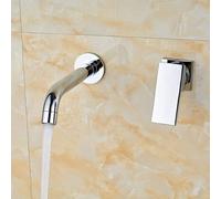 RAUGAJ Grifos, Cuenca Dorada de Cisne Grito de Lujo Montaje en Dual Cristal Mezclador de Baño Mezclador de Baño Fría Y Fría de Agua Caliente Grifo/Acabado Cromado 3