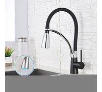 RAUGAJ Grifos, Lavadora de Agua de la Cuenca Cromada de la Cubierta de Agua para Lavar la Grúa de Agua para la Cubierta de la Cascada de la Cascada Del Baño./Led- Black Chrome