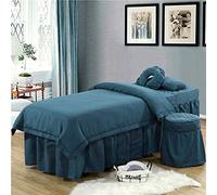 RAUGAJ Juegos de Ropa de Cama para Salón de Belleza, Sábana de Masaje con Agujero Facial, Incluye Funda Nórdica, Funda de Almohada, Funda de Taburete, Faldón de Cama, Núcleo Nórdico/3/185 * 70 cm