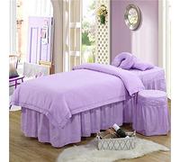 RAUGAJ Juegos de Ropa de Cama para Salón de Belleza, Sábana de Masaje con Agujero Facial, Incluye Funda Nórdica, Funda de Almohada, Funda de Taburete, Faldón de Cama, Núcleo Nórdico/2/185 * 70 cm