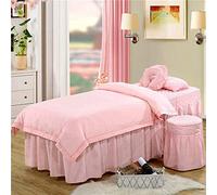 RAUGAJ Juegos de Ropa de Cama para Salón de Belleza, Sábana de Masaje con Agujero Facial, Incluye Funda Nórdica, Funda de Almohada, Funda de Taburete, Faldón de Cama, Núcleo Nórdico/12/190 * 70Cm