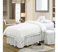 RAUGAJ Juegos de Ropa de Cama para Salón de Belleza, Sábana de Masaje con Agujero Facial, Incluye Funda Nórdica, Funda de Almohada, Funda de Taburete, Faldón de Cama, Núcleo Nórdico/9/190 * 70Cm