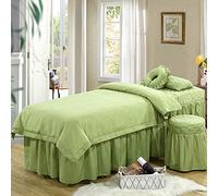 RAUGAJ Juegos de Ropa de Cama para Salón de Belleza, Sábana de Masaje con Agujero Facial, Incluye Funda Nórdica, Funda de Almohada, Funda de Taburete, Faldón de Cama, Núcleo Nórdico/11/190 * 80Cm