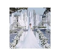 RAUGAJ Runner del Pasillo de la Boda Plateado Alfombra Reflectante de Espejo de Doble Cara, Decoración de Fiesta de Navidad para la Navidad Adecuada, Fondos de Fiesta de Graduación/Silver/1.2 * 50M