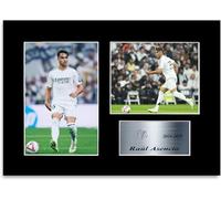 Raul Asencio Football Player 2024-2025 - Soporte de fotografía firmado A4, regalo para aficionados del Madrid