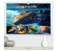 Raumschiffe - Im Universum durch Raum und Zeit (hochwertiger Premium Wandkalender 2026 DIN A2 quer), Kunstdruck in Hochglanz: Galaktische Abenteuer: Im Raumschiff durch die Weiten der Fantasy