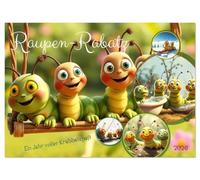 Raupen-Rabatz - Ein Jahr voller Krabbelspaß (Wandkalender 2026 DIN A3 quer), CALVENDO Monatskalender: Die animierten Bilder wecken die Neugier der Kinder und erzählen kleine Geschichten.