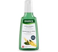 RAUSCH Champú de cafeína con ginseng de 200 ml - Limpieza y fortalecimiento de las raíces debilitadas del cabello - Champú vegano sin siliconas, fabricado en Suiza con extracto de ginseng, guaraná y