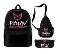 Rauw Alejandro - Conjunto de mochila de tres piezas, informal, unisex, tela Oxford, bolsa de viaje, retro, a la moda, R392746a58, One Size, Casual