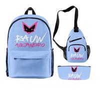 Rauw Alejandro - Conjunto de mochila de tres piezas, informal, unisex, tela Oxford, bolsa de viaje, retro, a la moda, R392746a60, One Size, Casual