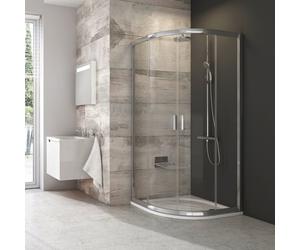 Ravak Blix cabina de ducha 90x90 cm semicircular aluminio brillo/vidrio con patrón 3B270C00ZG