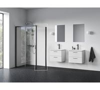 Ravak Blix II mampara de ducha 100 cm negro mate/vidrio transparente 9BMA0300Z1