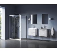 Ravak Blix II mampara de ducha 90 cm blanco mate/vidrio transparente 9BM70E00Z1