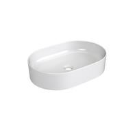 Ravak Ceramic lavabo 55x37 cm oval sobre encimera blanco brillante XJX01155001