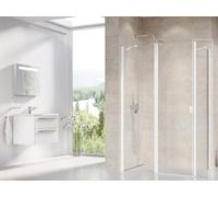 Ravak Chrome mampara de ducha 80 cm blanco mate/vidrio transparente 9QV40E00Z1