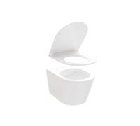 Ravak Flow taza de inodoro con asiento de cierre suave suspendido sin reborde blanco brillante X01985